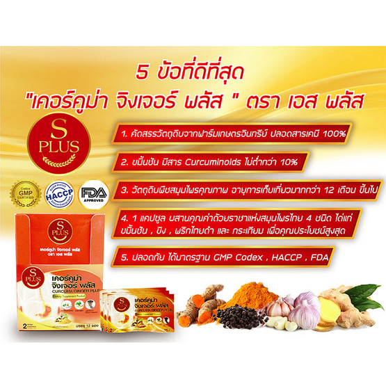 S Plus เคอร์คูม่า จิงเจอร์พลัส 1 แพ็ค 12 ซอง (2 แคปซูล/ซอง) S Plus เคอร์คูม่า จิงเจอร์พลัส 1 แพ็ค 12 ซอง (2 แคปซูล/ซอง)