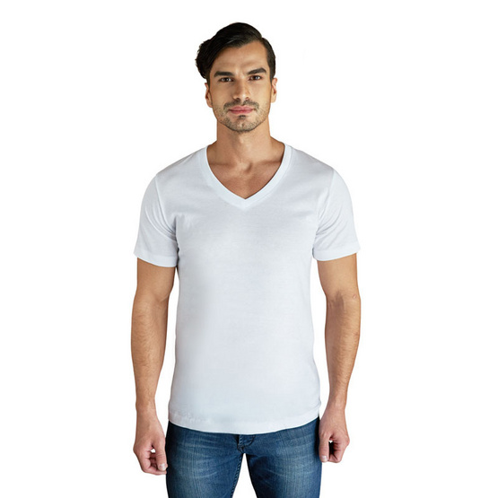 Double Goose ตราห่านคู่ เสื้อคอวี สีขาว รุ่น Classic ไซส์ L ซื้อ 1 แถม 1 Double Goose ตราห่านคู่ เสื้อคอวี สีขาว รุ่น Classic ไซส์ L ซื้อ 1 แถม 1