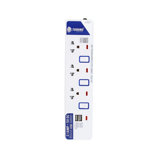 Toshino ปลั๊กไฟ 3 ช่อง 3 สวิตซ์ USB รุ่น ET-913USB-2 เมตร Toshino ปลั๊กไฟ 3 ช่อง 3 สวิตซ์ USB รุ่น ET-913USB-2 เมตร