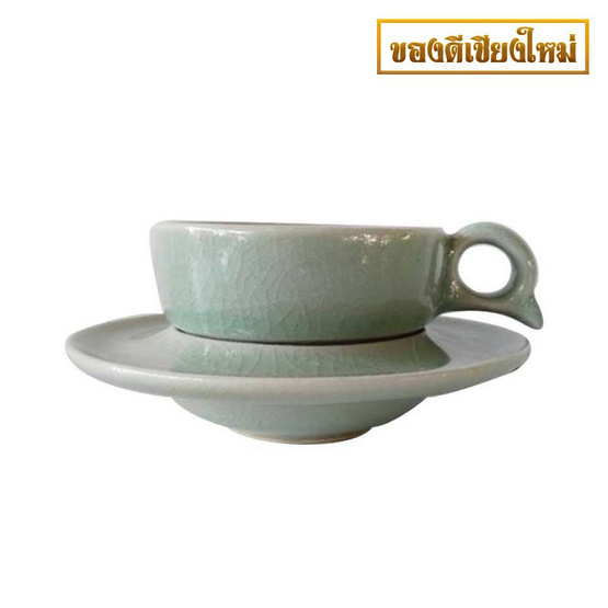 แก้วกาแฟเล็ก หูQ จานรองหลุม เรียบ เนื้อศิลาดล เคลื แก้วกาแฟเล็ก หูQ จานรองหลุม เรียบ เนื้อศิลาดล เคลื