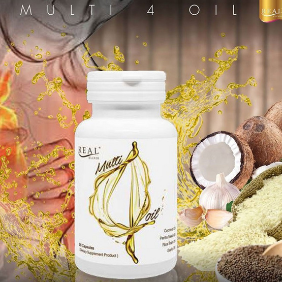 Real Elixir มัลติ โฟร์ ออยล์ บรรจุ 60 แคปซูล Real Elixir มัลติ โฟร์ ออยล์ บรรจุ 60 แคปซูล