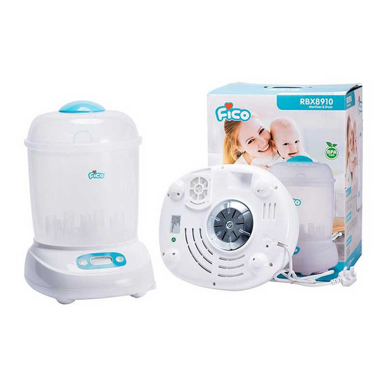 Fico เครื่องฆ่าเชื้อและอบแห้ง รุ่น RBX8910 แบบฝาใส Fico เครื่องฆ่าเชื้อและอบแห้ง รุ่น RBX8910 แบบฝาใส