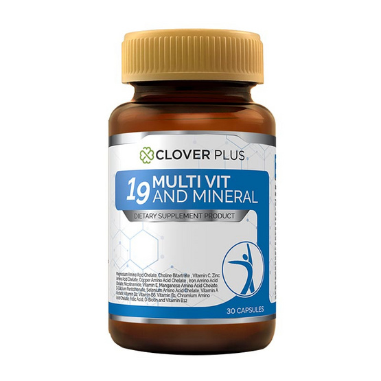 Clover Plus ไนน์ทีน มัลติวิต แอนด์ มิเนอรัล 30 แคปซูล 1 ขวด Clover Plus ไนน์ทีน มัลติวิต แอนด์ มิเนอรัล 30 แคปซูล 1 ขวด