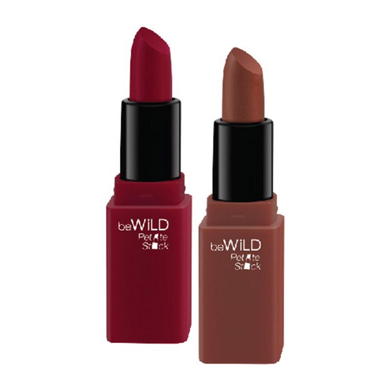 beWiLD ลิปสติก Petite Stick #03 Dare to Red + #04 Wine Not? 2 กรัม x 2 แท่ง beWiLD ลิปสติก Petite Stick #03 Dare to Red + #04 Wine Not? 2 กรัม x 2 แท่ง