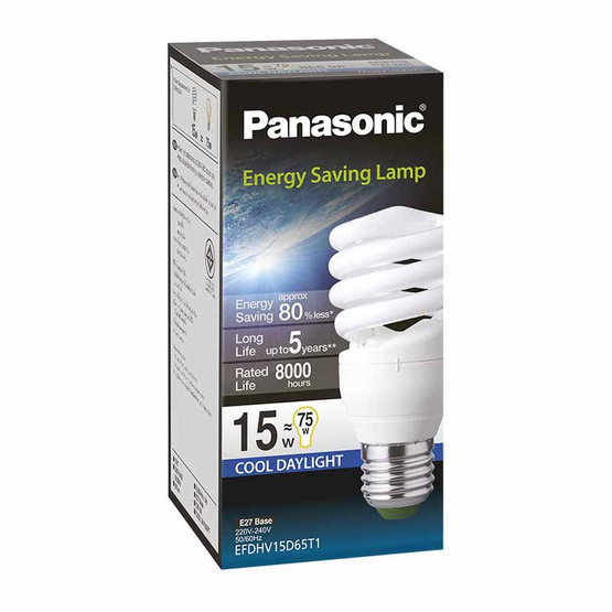 หลอดไฟสไปรัล 15W (แสงขาว) PANASONIC หลอดไฟสไปรัล 15W (แสงขาว) PANASONIC