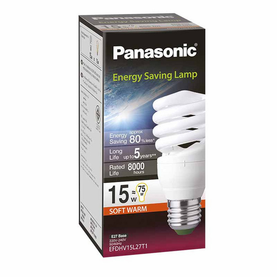 หลอดไฟสไปรัล 15W (แสงส้ม) PANASONIC หลอดไฟสไปรัล 15W (แสงส้ม) PANASONIC