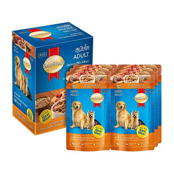 สมาร์ทฮาร์ท 7-Select อาหารสุนัขเปียกเนื้อ&ตับ (1แพ็ก6ชิ้น) สมาร์ทฮาร์ท 7-Select อาหารสุนัขเปียกเนื้อ&ตับ (1แพ็ก6ชิ้น)