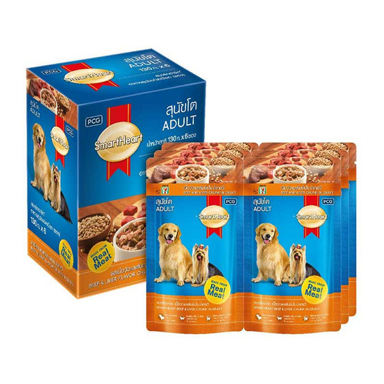 สมาร์ทฮาร์ท 7-Select อาหารสุนัขเปียกเนื้อ&ตับ (1แพ็ก6ชิ้น) สมาร์ทฮาร์ท 7-Select อาหารสุนัขเปียกเนื้อ&ตับ (1แพ็ก6ชิ้น)