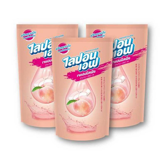 ไลปอนเอฟ น้ำยาล้างจาน กลิ่นเจแปนนีสพีช 500 มล. (แพ็ก 3 ชิ้น) ไลปอนเอฟ น้ำยาล้างจาน กลิ่นเจแปนนีสพีช 500 มล. (แพ็ก 3 ชิ้น)