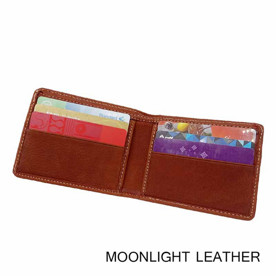 MOONLIGHT กระเป๋าสตางค์หนังแท้ 100% สีน้ำตาลอ่อน ทำจากหนังวัว MOONLIGHT กระเป๋าสตางค์หนังแท้ 100% สีน้ำตาลอ่อน ทำจากหนังวัว