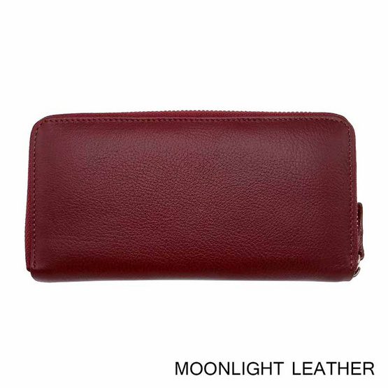 MOONLIGHT กระเป๋าสตางค์ผู้หญิง ใบยาว สีแดงเข้ม หนังวัวแท้ ทนทาน โดนน้ำได้ ไม่ลอกร่อน MOONLIGHT กระเป๋าสตางค์ผู้หญิง ใบยาว สีแดงเข้ม หนังวัวแท้ ทนทาน โดนน้ำได้ ไม่ลอกร่อน