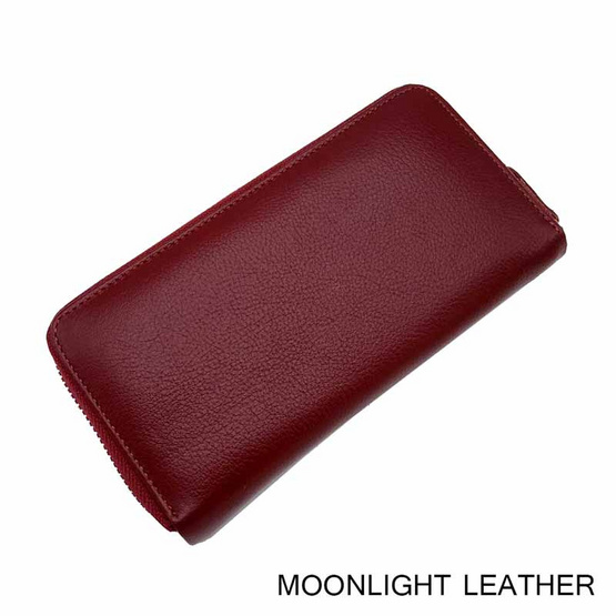 MOONLIGHT กระเป๋าสตางค์ผู้หญิง ใบยาว สีแดงเข้ม หนังวัวแท้ ทนทาน โดนน้ำได้ ไม่ลอกร่อน MOONLIGHT กระเป๋าสตางค์ผู้หญิง ใบยาว สีแดงเข้ม หนังวัวแท้ ทนทาน โดนน้ำได้ ไม่ลอกร่อน
