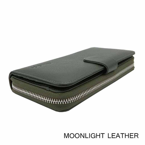 MOONLIGHT กระเป๋าสตางค์ผู้หญิง ใบยาว สีเขียวเข้ม หนังวัวแท้ ทนทาน โดนน้ำได้ ไม่ลอกร่อน MOONLIGHT กระเป๋าสตางค์ผู้หญิง ใบยาว สีเขียวเข้ม หนังวัวแท้ ทนทาน โดนน้ำได้ ไม่ลอกร่อน