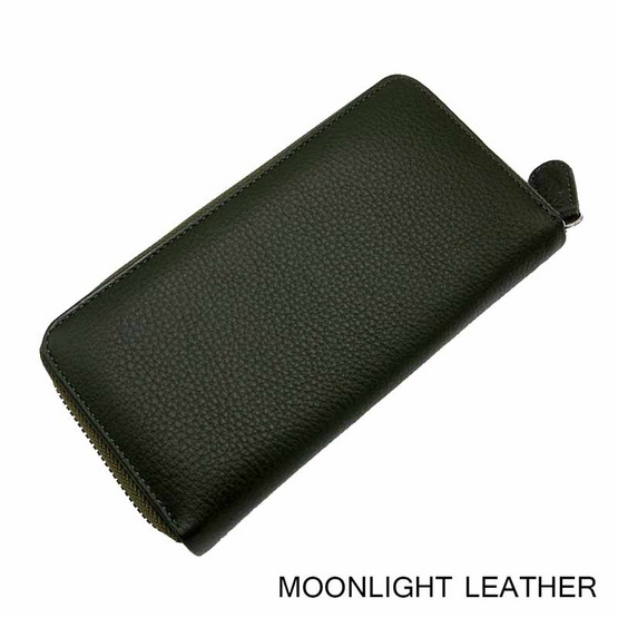 MOONLIGHT กระเป๋าสตางค์ผู้หญิง ใบยาว สีเขียวเข้ม หนังวัวแท้ ทนทาน โดนน้ำได้ ไม่ลอกร่อน MOONLIGHT กระเป๋าสตางค์ผู้หญิง ใบยาว สีเขียวเข้ม หนังวัวแท้ ทนทาน โดนน้ำได้ ไม่ลอกร่อน
