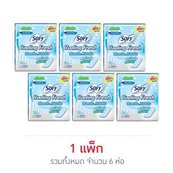 โซฟี แผ่นอนามัยคูลลิ่งเฟรช (ห่อละ 16 ชิ้น) โซฟี แผ่นอนามัยคูลลิ่งเฟรช (ห่อละ 16 ชิ้น)