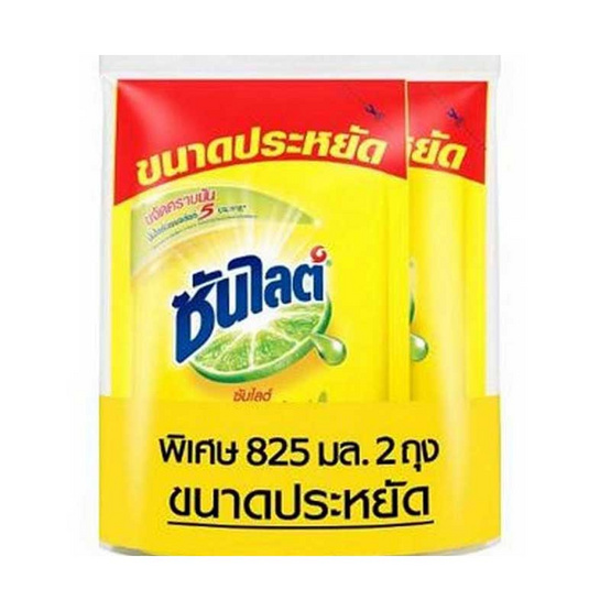 ซันไลต์เลมอน ถุงเติม 825 มิลลิลิตร ซันไลต์เลมอน ถุงเติม 825 มิลลิลิตร