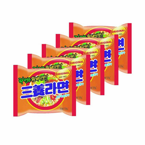 ซัมยังราเม็งรสดั้งเดิม 120 กรัม แพ็ก 5 ซัมยังราเม็งรสดั้งเดิม 120 กรัม แพ็ก 5