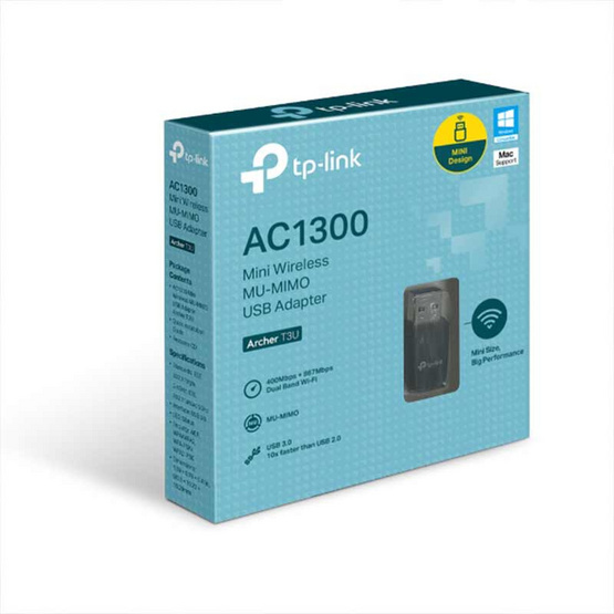 TP-Link USB อแดปเตอร์ Archer T3U AC1300 Mini Wireless MU-MIMO USB Adapter TP-Link USB อแดปเตอร์ Archer T3U AC1300 Mini Wireless MU-MIMO USB Adapter