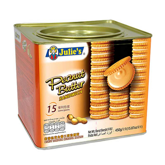 จูลี่ส์ ขนมปังสอดไส้เนยถั่ว 450 กรัม จูลี่ส์ ขนมปังสอดไส้เนยถั่ว 450 กรัม