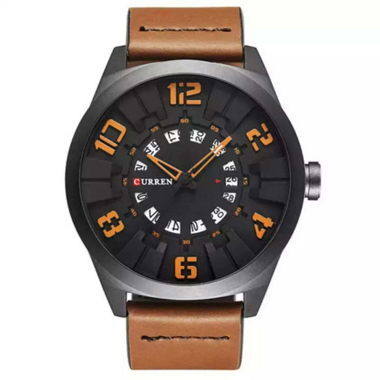 Curren นาฬิกา สายหนังสีน้ำตาล รุ่น C8258 Curren นาฬิกา สายหนังสีน้ำตาล รุ่น C8258