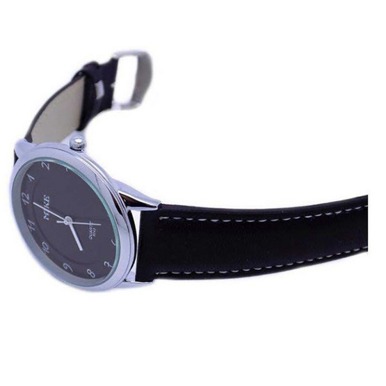 MIKE นาฬิกาคู่รัก สายหนัง สีดำ/เงิน รุ่น M-8243 MIKE นาฬิกาคู่รัก สายหนัง สีดำ/เงิน รุ่น M-8243