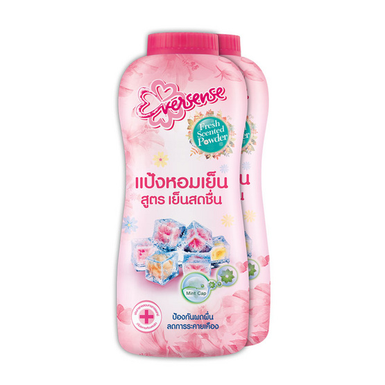 เอเวอร์เซ้นส์แป้งหอมเย็น สูตรเย็นสดชื่น 280 กรัม แพคคู่ สีชมพู เอเวอร์เซ้นส์แป้งหอมเย็น สูตรเย็นสดชื่น 280 กรัม แพคคู่ สีชมพู