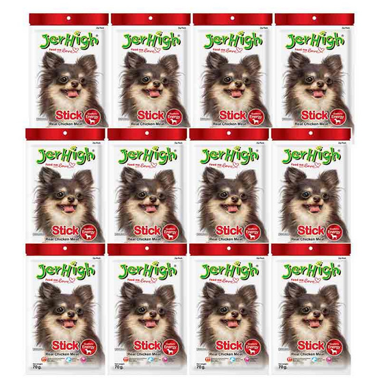 ขนมสุนัขเจอร์ไฮ สติ๊กไก่ 70 กรัม (1แพ็ก 12 ชิ้น) ขนมสุนัขเจอร์ไฮ สติ๊กไก่ 70 กรัม (1แพ็ก 12 ชิ้น)