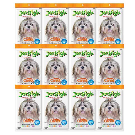 ขนมสุนัขเจอร์ไฮ สติ๊ก แครอท 70 กรัม (1แพ็ก 12 ชิ้น) ขนมสุนัขเจอร์ไฮ สติ๊ก แครอท 70 กรัม (1แพ็ก 12 ชิ้น)