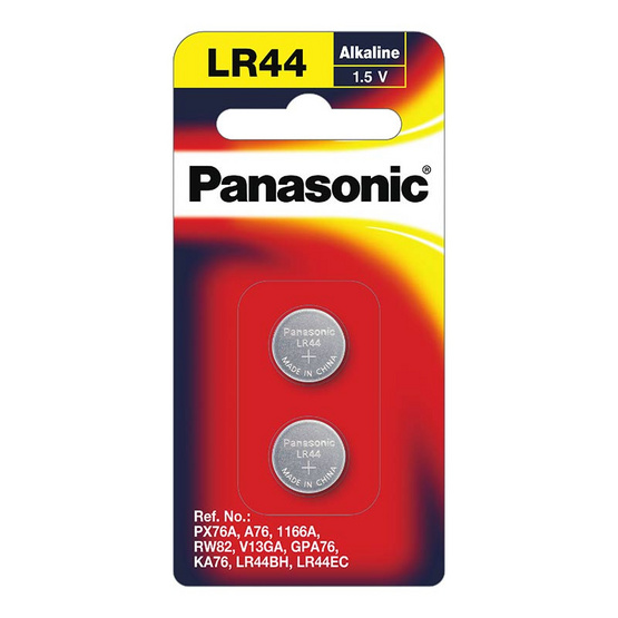 พานาโซนิค ถ่านเม็ดกระดุม LR-44 1.5 โวลต์(1แพ็ก2ชิ้น) พานาโซนิค ถ่านเม็ดกระดุม LR-44 1.5 โวลต์(1แพ็ก2ชิ้น)
