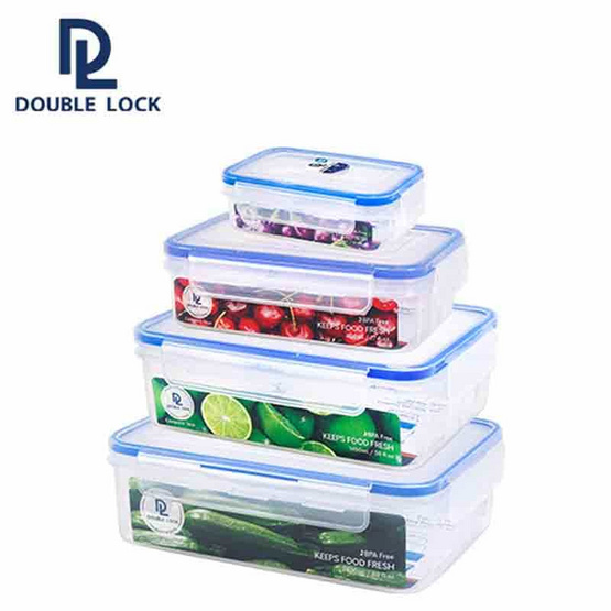 Double Lock เซ็ทกล่องอาหาร 4ชิ้น Double Lock เซ็ทกล่องอาหาร 4ชิ้น