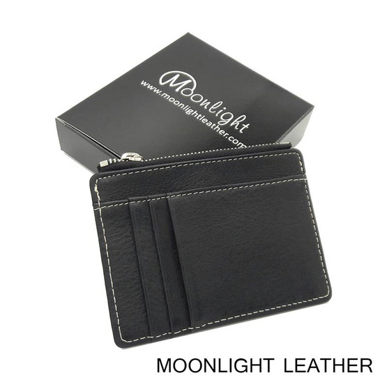 Moonlight AC027BKO กระเป๋าใส่เหรียญ ใส่บัตรหนังแท้ รุ่น Pure สีดำ Moonlight AC027BKO กระเป๋าใส่เหรียญ ใส่บัตรหนังแท้ รุ่น Pure สีดำ