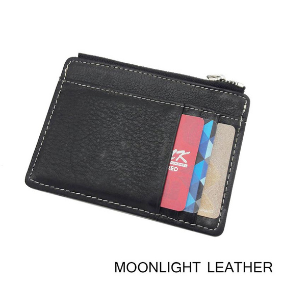 Moonlight AC027BKO กระเป๋าใส่เหรียญ ใส่บัตรหนังแท้ รุ่น Pure สีดำ Moonlight AC027BKO กระเป๋าใส่เหรียญ ใส่บัตรหนังแท้ รุ่น Pure สีดำ