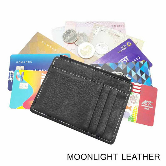 Moonlight AC027BKO กระเป๋าใส่เหรียญ ใส่บัตรหนังแท้ รุ่น Pure สีดำ Moonlight AC027BKO กระเป๋าใส่เหรียญ ใส่บัตรหนังแท้ รุ่น Pure สีดำ