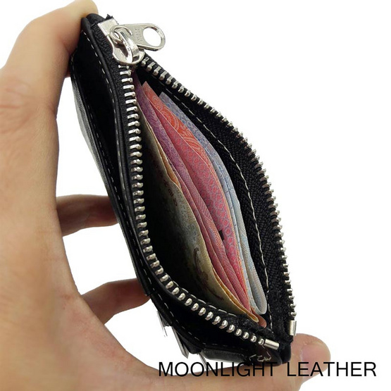 Moonlight AC027BKO กระเป๋าใส่เหรียญ ใส่บัตรหนังแท้ รุ่น Pure สีดำ Moonlight AC027BKO กระเป๋าใส่เหรียญ ใส่บัตรหนังแท้ รุ่น Pure สีดำ