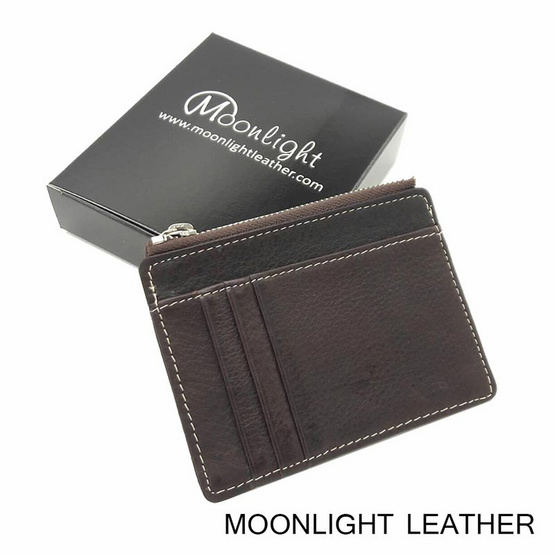 Moonlight AC027BRO กระเป๋าใส่เหรียญ ใส่บัตรหนังแท้ รุ่น Pure สีน้ำตาลเข้ม Moonlight AC027BRO กระเป๋าใส่เหรียญ ใส่บัตรหนังแท้ รุ่น Pure สีน้ำตาลเข้ม