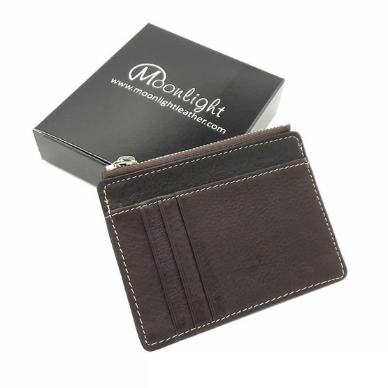 Moonlight AC027BRO กระเป๋าใส่เหรียญ ใส่บัตรหนังแท้ รุ่น Pure สีน้ำตาลเข้ม Moonlight AC027BRO กระเป๋าใส่เหรียญ ใส่บัตรหนังแท้ รุ่น Pure สีน้ำตาลเข้ม
