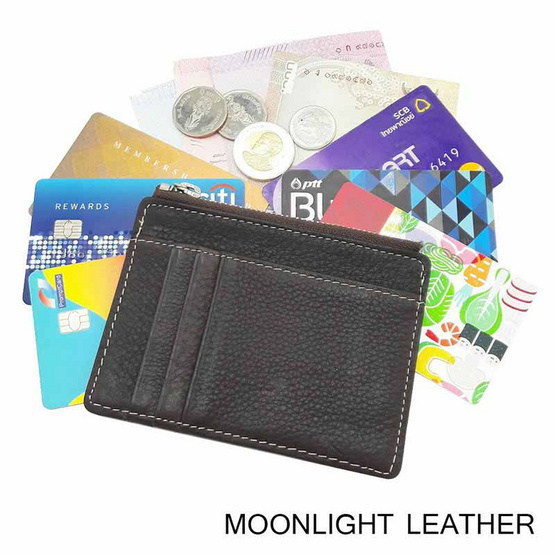 Moonlight AC027BRO กระเป๋าใส่เหรียญ ใส่บัตรหนังแท้ รุ่น Pure สีน้ำตาลเข้ม Moonlight AC027BRO กระเป๋าใส่เหรียญ ใส่บัตรหนังแท้ รุ่น Pure สีน้ำตาลเข้ม