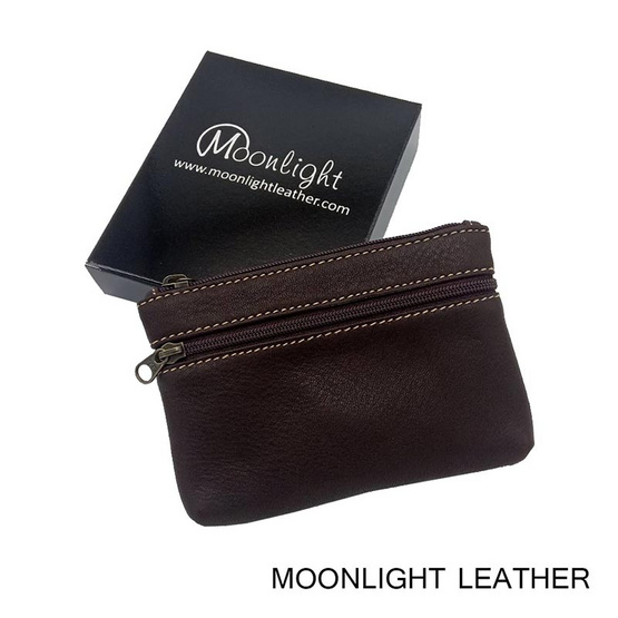 Moonlight AC021BRO กระเป๋าใส่เหรียญหนังแท้ รุ่น Purin สีน้ำตาลเข้ม Moonlight AC021BRO กระเป๋าใส่เหรียญหนังแท้ รุ่น Purin สีน้ำตาลเข้ม