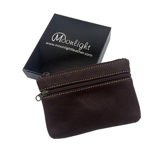 Moonlight AC021BRO กระเป๋าใส่เหรียญหนังแท้ รุ่น Purin สีน้ำตาลเข้ม Moonlight AC021BRO กระเป๋าใส่เหรียญหนังแท้ รุ่น Purin สีน้ำตาลเข้ม