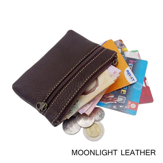Moonlight AC021BRO กระเป๋าใส่เหรียญหนังแท้ รุ่น Purin สีน้ำตาลเข้ม Moonlight AC021BRO กระเป๋าใส่เหรียญหนังแท้ รุ่น Purin สีน้ำตาลเข้ม