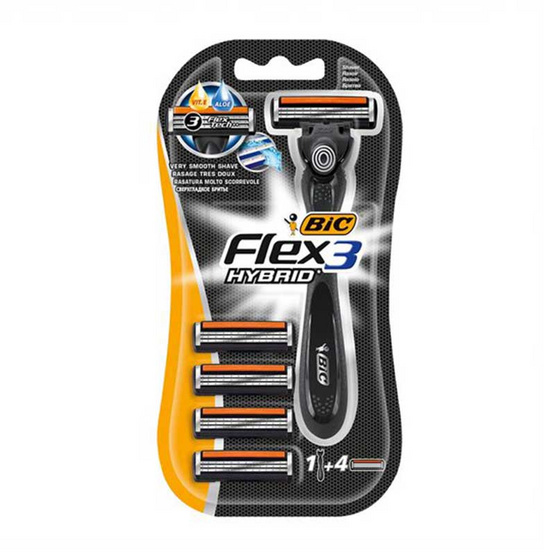 BIC มีดโกน แบบบิคเฟล็ก 3 ไฮบริด แพ็ก 1 ด้าม + 4 ใบมีด BIC มีดโกน แบบบิคเฟล็ก 3 ไฮบริด แพ็ก 1 ด้าม + 4 ใบมีด