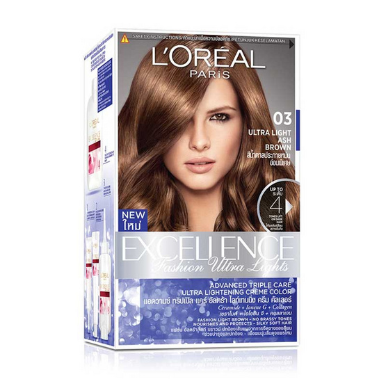 ลอรีอัล ปารีส เอ็กซ์เซลเลนซ์ แฟชั่น อัลตร้า ไลท์ ครีมเปลี่ยนสีผม 03 สีน้ำตาลประกายหม่นอ่อนพิเศษ 260 กรัม ลอรีอัล ปารีส เอ็กซ์เซลเลนซ์ แฟชั่น อัลตร้า ไลท์ ครีมเปลี่ยนสีผม 03 สีน้ำตาลประกายหม่นอ่อนพิเศษ 260 กรัม