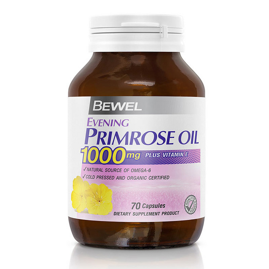 BEWEL Evening Primrose Oil 1000mg Plus vitamin E (บีเวล น้ำมันอีฟนิ่งพริมโรส 1,000 มก. พลัสวิตามินอี ) บรรจุ 70 แคปซูล BEWEL Evening Primrose Oil 1000mg Plus vitamin E (บีเวล น้ำมันอีฟนิ่งพริมโรส 1,000 มก. พลัสวิตามินอี ) บรรจุ 70 แคปซูล