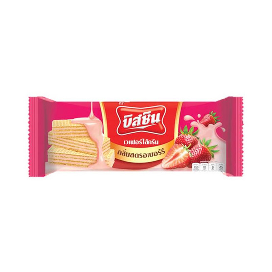 บิสชิน เวเฟอร์รสสตรอเบอร์รี่ 29 กรัม แพ็ก 12 ชิ้น บิสชิน เวเฟอร์รสสตรอเบอร์รี่ 29 กรัม แพ็ก 12 ชิ้น