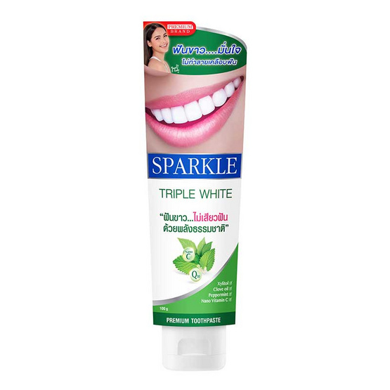 Sparkle ยาสีฟัน ทริปเปิ้ล ไวท์ 100 กรัม Sparkle ยาสีฟัน ทริปเปิ้ล ไวท์ 100 กรัม