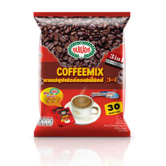 ซุปเปอร์กาแฟ 3in1 ออริจินัล 20 กรัม (30 ซอง/ถุง) ซุปเปอร์กาแฟ 3in1 ออริจินัล 20 กรัม (30 ซอง/ถุง)