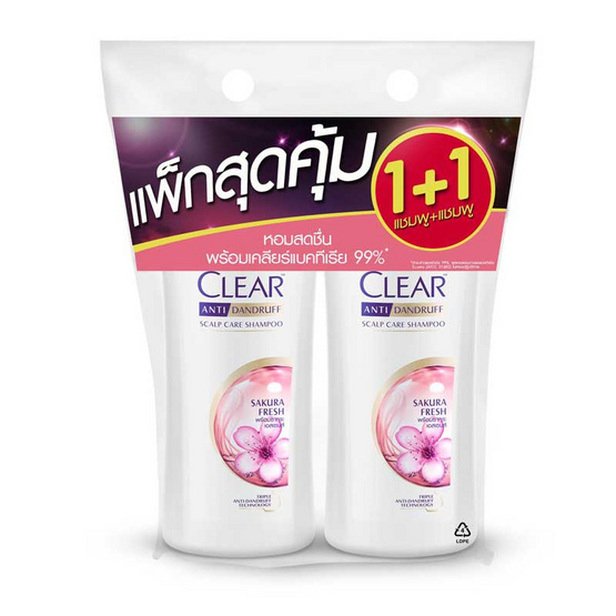 เคลียร์ แชมพู ซากุระ เฟรช สูตรแอนตี้แอนทรัฟฟ์ สแคลป์ แคร์ 425 มล. (แพ็กคู่) เคลียร์ แชมพู ซากุระ เฟรช สูตรแอนตี้แอนทรัฟฟ์ สแคลป์ แคร์ 425 มล. (แพ็กคู่)