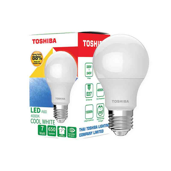 TOSHIBA หลอด LED Bulb G7 7W คูลไวท์ E27 TOSHIBA หลอด LED Bulb G7 7W คูลไวท์ E27