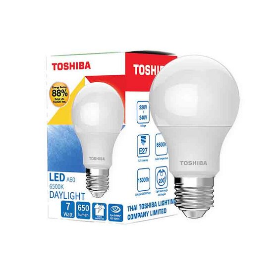 TOSHIBA หลอด LED Bulb G7 7W เดย์ไลท์ E27 TOSHIBA หลอด LED Bulb G7 7W เดย์ไลท์ E27