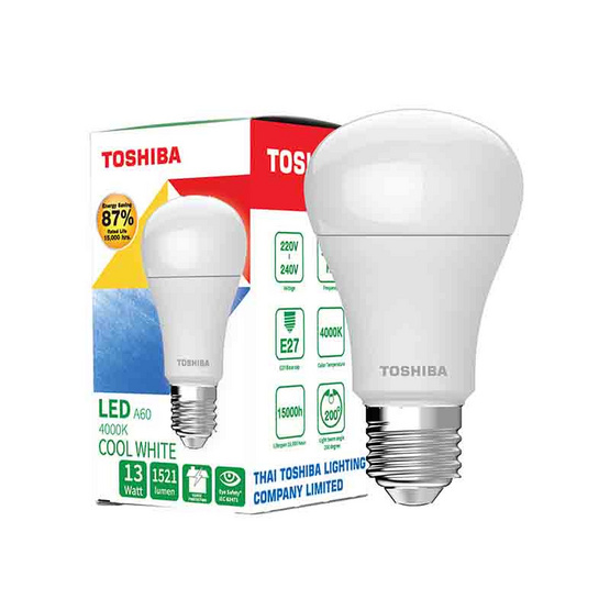 TOSHIBA หลอด LED Bulb G7 13W คูลไวท์ E27 TOSHIBA หลอด LED Bulb G7 13W คูลไวท์ E27